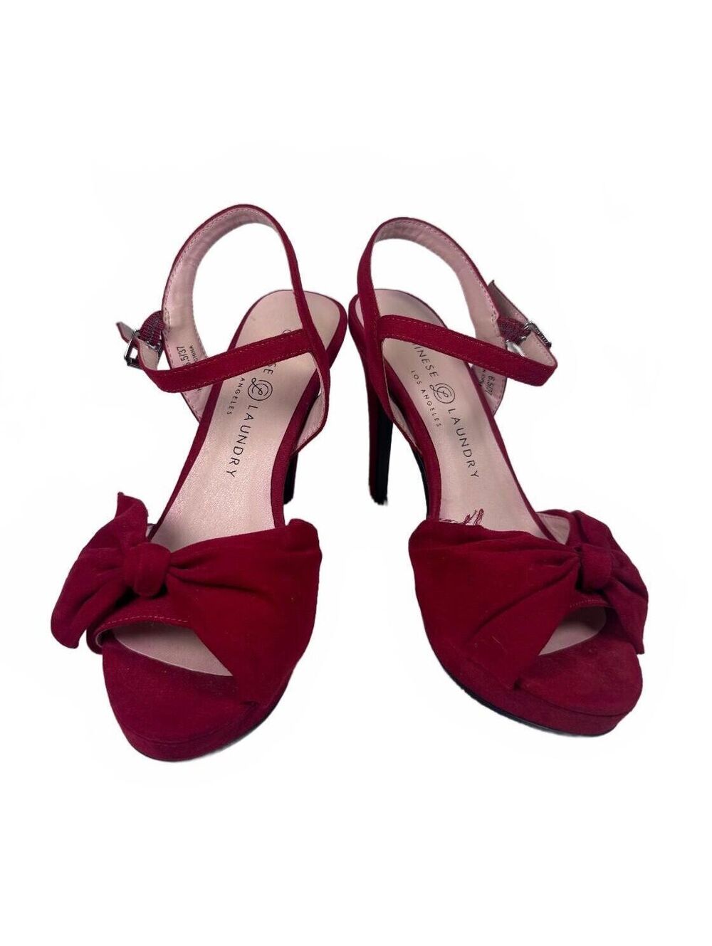Quintessential Red Strappy Heels Size 6.5 US Chinese Laundry Preowned See Notes